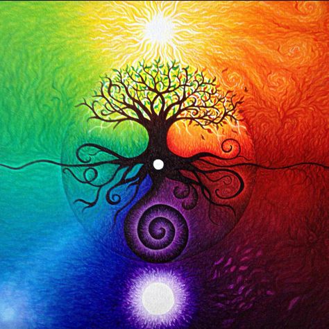 As above so below energy… | Mandala Meditation Energy Stress Relief Art Chakra, Spiritual Paintings, Tree Of Life Art, Chakra Art, Tree Of Life Tattoo, Spiritual Art, Tree Art, The Mind, A Tree