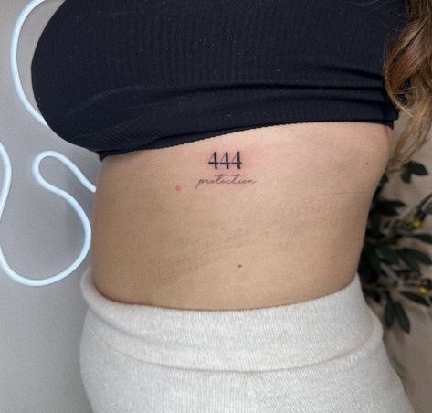 444 Side Tattoo, 444 Protection Tattoo, 444 Rib Tattoo, Angel Protection Tattoo, 444 Angel Tattoo, Angel Number Tattoo 444, 444 Angel Numbers Tattoo, Angel Number 444 Tattoo, 444 Tattoos