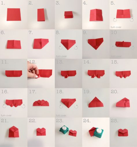 A guide on how to make origami heart bookmarks. Just to give you a hint.. It works A LOT better if you use Post-It notes! :) Birthday Note, Origami Bookmarks, Origami Star Box, Origami Ball, Origami Bookmark, Heart Bookmark, Origami For Beginners, Origami Love, Origami Heart