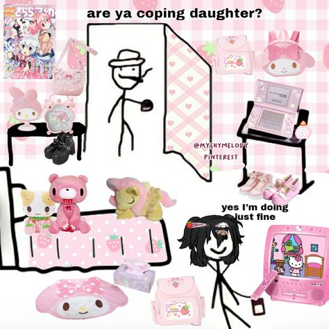 Yami Kawaii Room, Creepy Cute Room, Kawaii Core, Yami Kawaii, Kawaii Room, Hello Kitty Pictures, Kawaii Aesthetic, Im Going Crazy, Dessin Adorable