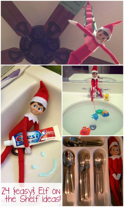 24 <a href=http://askannamoseley.com/2014/11/24-easy-elf-on-the-shelf-ideas/>Not supported by mobile. Click to view original post</a> Elf on the Shelf Ideas - Ask Anna Elf Ideas Easy, Easy Elf On The Shelf, Easy Elf, Awesome Elf On The Shelf Ideas, Elf Magic, The Elf On The Shelf, Elf Activities, Xmas Elf, Elf Antics