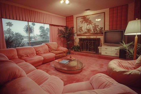 Room Template Mockup, Pink 1980's Retro Living Room Mockup, Templates For Photographers, Gift For Photographer, Digital Download 80s Style Living Room, 70s Mansion, 80s Home Interior, 1980s Housewife, Ladies Lounge Woman Cave, 70s Interior Design Retro, 70s Chair, 1980s Living Room, Livibg Room