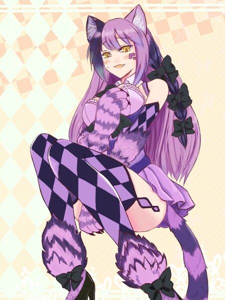 Female cheshire cat Cheshire Cat Mha Oc, Cheshire Cat Oc, Anime Cheshire Cat, Cheshire Cat Anime, Cheshire Cat Art, Cat Monster, Monster Cat, Monster Girl Encyclopedia, Personajes Monster High