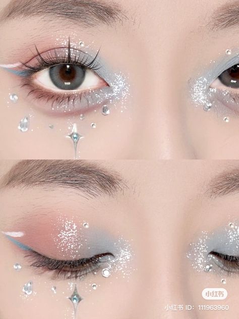 Seventeen Makeup, Aesthetic Eye Makeup, Festival Eye Makeup, Aesthetic Eye, Pop Makeup, Makeup Charts, Concert Makeup, Doll Eye Makeup, Cute Eye Makeup