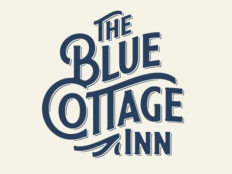 Blue Cottage inn by Simon Walker Simon Walker, Logos Retro, Vintage Logos, Identity Inspiration, Blue Cottage, Branding Inspo, Restaurant Logo, Bar Logo, Retro Logos