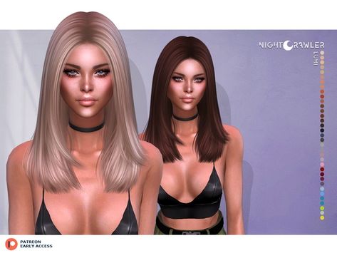 Sims 4 Hair Nightcrawler, Nightcrawler Hair Sims 4, Alpha Hair Cc, Alpha Cc, Cc Hair, Cc Sims, Ts4 Cc, Blue Hair, New Hair