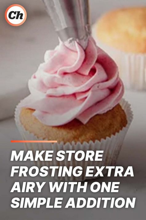 While the convenience of store-bought frosting can't be beaten, it still has a few pitfalls. But they can be overcome with this convenient hack! Frosting Hacks, Store Bought Icing, Store Bought Frosting, Flamingo Cake, Canned Frosting, Cake Decorating For Beginners, Store Bought Cake, Icing Tips, Homemade Whipped Cream