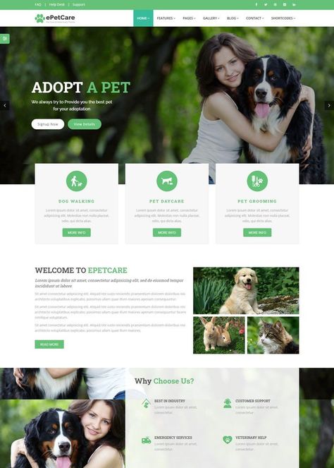 Vet Website Design, Watermark Inspiration, Animal Website, Furniture App Design, Dog Website, Pet Daycare, Vet Hospital, Food Web Design, Website Layouts