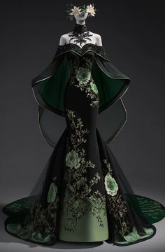 Old Fashion Dresses, Fantasy Dresses, Princess Wedding Dress, Fantasy Gowns, Nature Green, Fairytale Dress, Fantasy Dress, Princess Wedding, Glam Dresses