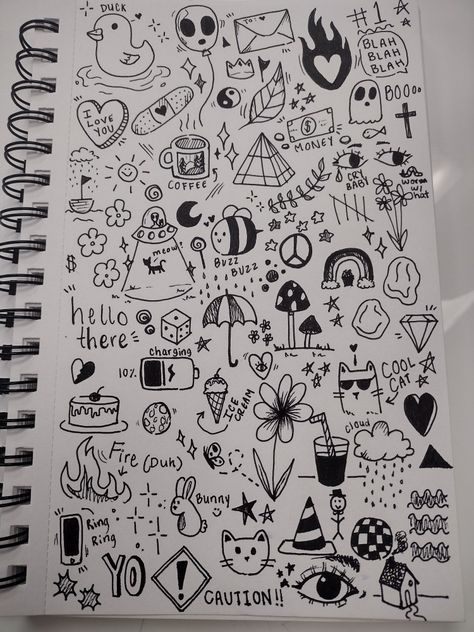 Doodle ideas drawing ideas ideas for drawing easy Ideas For Drawing Easy, Black Pen Drawing, Ideas For Drawing, Notebook Doodles, Notebook Drawing, Hand Doodles, Drawing Ideas Easy, Cute Easy Doodles, Graffiti Doodles