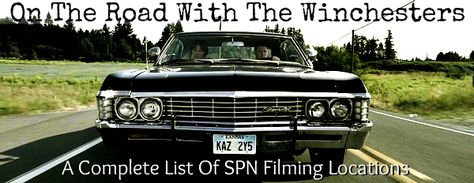 On the road with the Winchesters - SPN Filming Locations: Master Post w/PDFs & Google Maps Impala 67 Supernatural, Impala 1967, Supernatural Impala, 67 Impala, Impala 67, Supernatural Series, 1967 Chevrolet Impala, Supernatural Tumblr, Supernatural Wallpaper