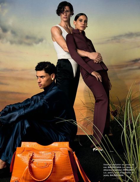 Trio Model Poses, Ramadan 2025, Shiatzy Chen, Jenny Lewis, Zine Design, Vogue Spain, Magazine Editorial, Cover Style, African Men