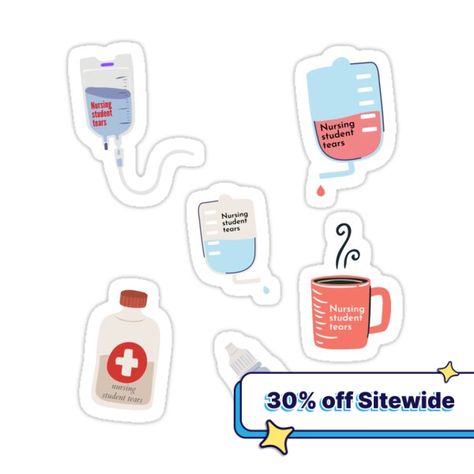 Decorate laptops, Hydro Flasks, cars and more with removable kiss-cut, vinyl decal stickers. Glossy, matte, and transparent options in various sizes. Super durable and water-resistant. Nursing student tears... Sticker pack. Nurse Stickers, Nursing Student, Sticker Pack, Nursing Students, Stickers Packs, Trending Topics, Sticker Design, Nursing, Vinyl Decal Stickers