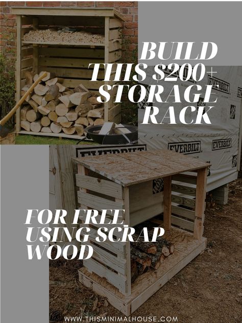 Firewood Rack Diy, Diy Firewood Storage, Diy Wood Storage, Storage Firewood, Firewood Rack Plans, Firewood Storage Outdoor, Outdoor Firewood Rack, Wood Storage Rack, Diy Outdoor Bar