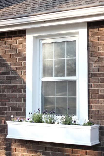 Flower Bed Under Window, Diy Window Box Planter, Window Shutters Diy, Window Planter Box, White Window Boxes, Window Shutters Exterior, Window Boxes Diy, Window Planter, Boxes Diy