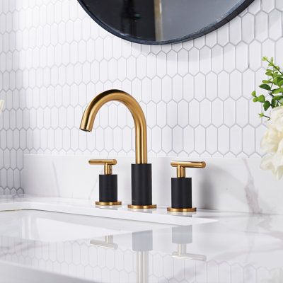 Gold Faucet Bathroom, Black And Brass Bathroom, Gold Bathroom Fixtures, Black Bathroom Fixtures, Black Faucet Bathroom, Gold Bathroom Faucet, Black Bathroom Faucet, Brass Bathroom Faucets, Black And Gold Bathroom