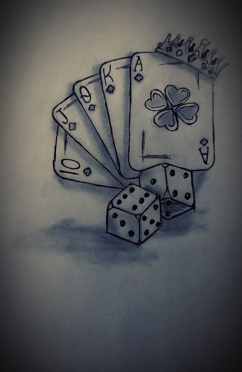 Cards Drawing Poker Easy, Cards Drawing Ideas Poker, Poker Painting Ideas, Cards Drawing Poker, Easy Hand Tattoos With Pen, Deck Of Cards Drawing, Zodiac Signs Hairstyles, Easy Hand Tattoos, Tattoos With Pen