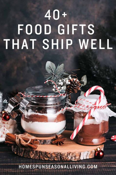 Savor the joy of giving with a delectable array of edible food gifts that are perfect for sending to loved ones near and far. Whether it's a birthday, a special occasion, or just a thoughtful gesture, these treats are not only delicious but also designed to withstand the journey through the mail. From gourmet cookies to preserves these gifts capture the essence of homemade goodness and love! Homemade Christmas Gifts Edible, Xmas Food Gifts Homemade, Homemade Holiday Food Gifts, Savoury Christmas Gifts, Diy Jar Christmas Gifts, Food Christmas Gift Ideas, Christmas Treats To Mail, Savory Christmas Gifts, Christmas Edible Gift Ideas