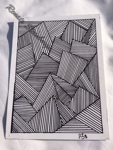 Sharpie Art Abstract Art Line Art Original Drawing By Sharpie Drawings, Drawing Black And White, Arte Doodle, Doodle Art Journals, Geometric Design Art, Doodle Art Drawing, Mandala Art Lesson, Sharpie Art, Drawing Black