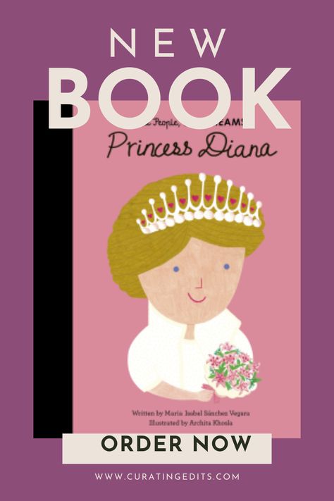 An illustrated Princess Diana on the Book Cover of Little People, Big Dreams: Princess Diana Kids book. Maria Isabel, Book Pins, Dream Book, Writing Jobs, Big Dreams, A Princess, Children's Books, Little People, Princess Diana