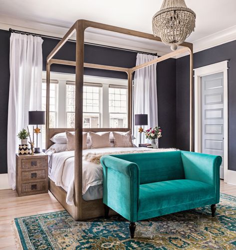 Tour Our Colorful & Whimsical 1905 Historic Home Wonderland... Canopy Bed, Remodel Bedroom, Master Bedrooms Decor, Beautiful Bedrooms, Dream Bedroom, Sherwin Williams, Bed Room, My New Room, Home Staging