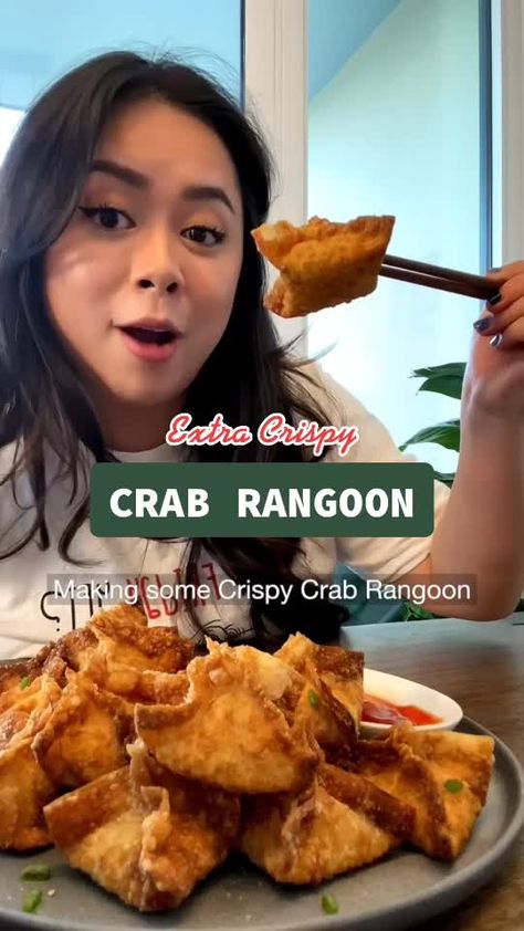 Crab Rangoon Recipes, Crab Rangoon Videos, Authentic Crab Rangoon, Air Fried Crab Rangoon, Easy Crab Rangoon Recipe Air Fryer, Crab Ragoons Recipe Fried, Tiffy Cooks, Crab Rangoon, Tiktok Watch