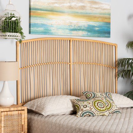 Transform your bedroom into a serene getaway with the remarkable Malvina headboard. Made in Indonesia, this stunning piece is handcrafted from natural rattan by skilled artisans. Slim rattan rods are expertly laid within the frame to give a tropical take on the classic spindle design. The Malvina will arrive fully assembled and features a wall-mountable design that quickly and easily renovates any bedroom space. Presenting a familiar yet exotic design, the Malvina headboard is an exquisite bedro Wall Mounted Headboards, Boho Headboard, Spindle Design, Rattan Headboard, Queen Size Headboard, Bedroom Space, Queen Headboard, Perfect Bedroom, Baxton Studio