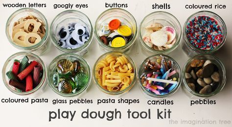 play dough tool kit - lots of playdoh ideas & recipes Playdough Area, Playdough Tools, Dough Ideas, Imagination Tree, Playdough Activities, Playdough Kits, Playdough Recipe, Fine Motor Skills Activities, Motor Skills Activities