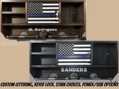 Police Gear Rack Blue Line Lockable Cabinet Power/ USB | Etsy Police Gear Rack, Police Gear Stand, Duty Gear Rack, Police Duty Gear, Police Vest, Police Academy Graduation, Police Duty, Duty Belt, Belt Hanger