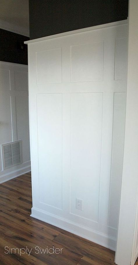 Board And Batten Wainscoting, Glidden Paint, Boys Room Design, Sweat Equity, Door Casing, Door Molding, Chelsea House, Chair Rail, Board And Batten