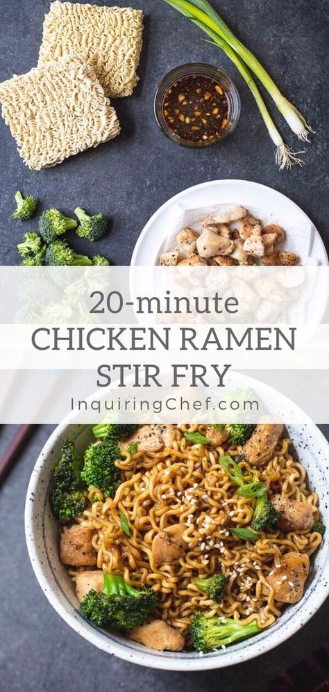 Big Recipes, Minute Chicken, Easy Ramen, Ramen Stir Fry, Chicken Ramen, Kitchen Staples, Recipes Asian, Dinner Side Dishes, Cozy Meals