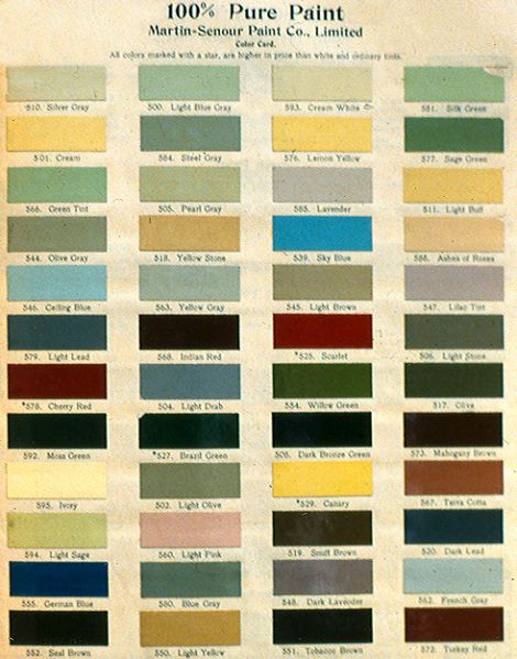 A colour card from 1912. Overall, a predominately lighter colour palette is evident, with darker tones that would be reserved for trim work. Period Decor, Historic Paint Colours, Craftsman Homes, Simple Living Room Decor, Paint Palettes, Design Sketching, 1920s House, Interior Colors, Living Vintage