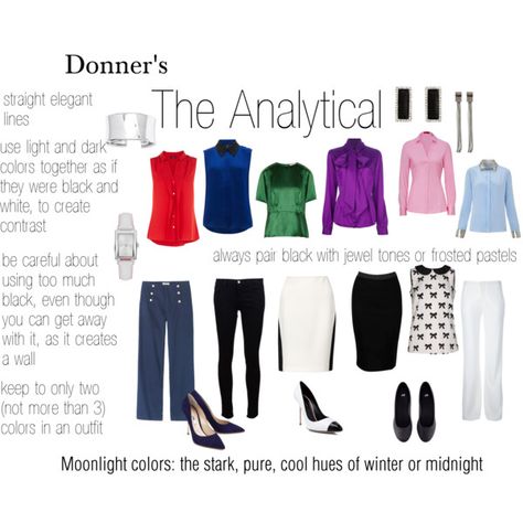 Donners The Analytical Type 4 by expressingyourtruth on Polyvore, Color For Body & Soul, Donner 1983, http://astore.amazon.com/expressingyourtruth-20/detail/096317780X Blog Types, Dyt Type 4, Cool Winter Color Palette, Dyt Type 4 Clothes, Deep Winter Colors, Dressing Your Truth, Winter Color Palette, Seasonal Color Analysis, Bright Winter