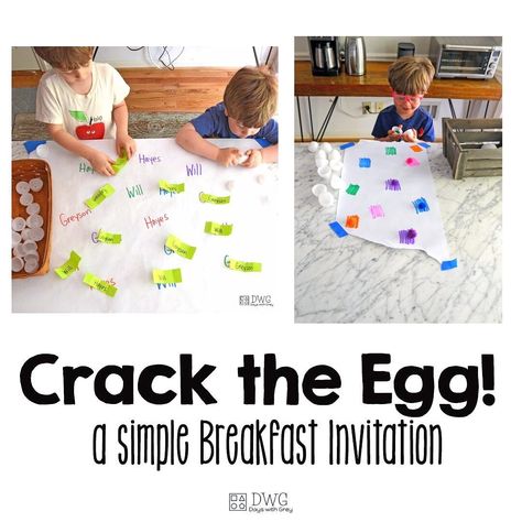 Breakfast Invitation Activities, Morning Invitation, Breakfast Invitation, Summer Daycare, Toddler Breakfast, Invitation To Play, Easy Activities, The Egg, Play To Learn