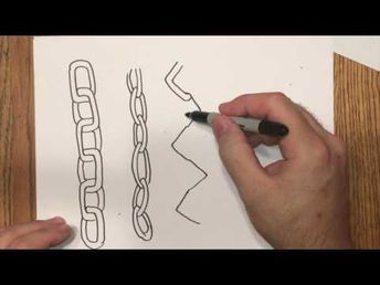 How to draw 3D Chain - Super Fast & Easy - ANYONE can do this! - YouTube How To Draw Chains, 3d Drawing Techniques, Rope Drawing, How To Draw 3d, Draw 3d, Fast Drawing, Jewelry Drawing, Zentangle Drawings, Jewellery Sketches