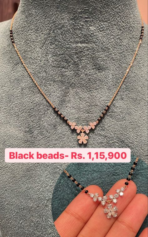 Anupama Mangalsutra Design, New Style Mangalsutra Design, Single Line Nallapusalu Designs, Diamond Nallapusalu Designs, Diamond Black Beads Mangalsutra, Black Beads Mangalsutra Design Simple, Black Diamond Mangalsutra, Modern Mangalsutra Designs Gold, Diamond Mangalsutra Designs