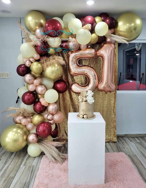 Balloon decor 51 Birthday Party Ideas, 51 Birthday, 50 Birthday, Moms Birthday, Balloon Decor, Planner Ideas, Mom Birthday, Party Planner, Birthday Balloons