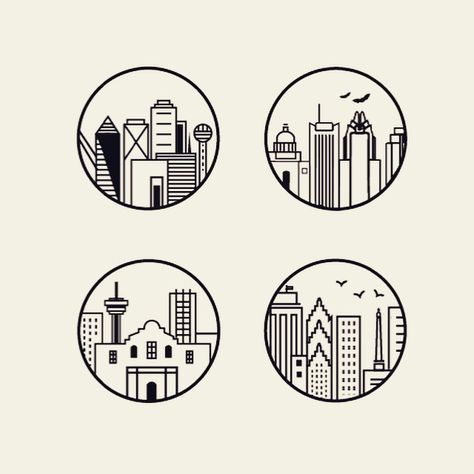 Cityscape Logo, Skyline Logo, Flat Design Icon, Playing Cards Design, Dog Logo, Cards Design, Wedding Logos, Big City, Logo Branding Identity