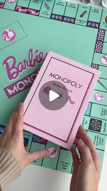 Kira Goode on Instagram: "DIY storage box for my Barbie Monopoly 💗   #monopoly #barbie #crafts #diy" Barbie Monopoly, Diy Monopoly Board, Homemade Board Game Ideas, Kira Goode, Barbie Crafts Diy, Monopoly Diy, Diy Board Games, Diy Storage Box, Monopoly Cards