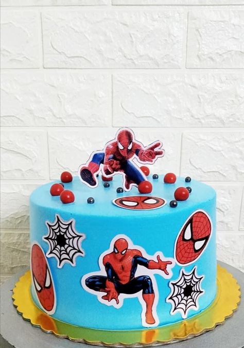 Cartoon Cake For Boys, Spiderman Cake Designs For Kids, Spiderman Cakes For Boys, Cake Designs For Kids Boys, Spiderman Cake Ideas Easy, Spiderman Cake Birthday For Kids, Spiderman Cake Design, Orumcek Adam, Spiderman Theme Cake