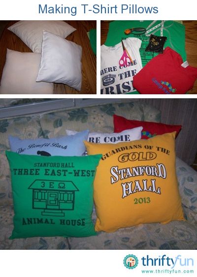 This is a guide about making t-shirt pillows. Favorite t-shirts often hold memories we would like to keep. So rather than throw them away, make pillows. Memory Pillow From Shirt, Make Pillows, Memory Crafts, Tshirt Quilt, Memory Pillows, Tshirt Pillow, Sewing Pillows, Old Shirts, Tshirt Crafts