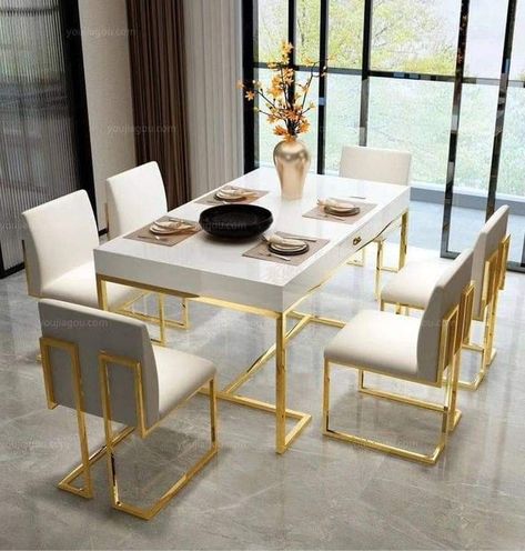 Iron Furniture Design, تصميم الطاولة, Luxury Dining Tables, Steel Dining Table, Dinning Room Design, تصميم للمنزل العصري, Dining Room Table Decor, Metal Furniture Design, Luxury Dining Room