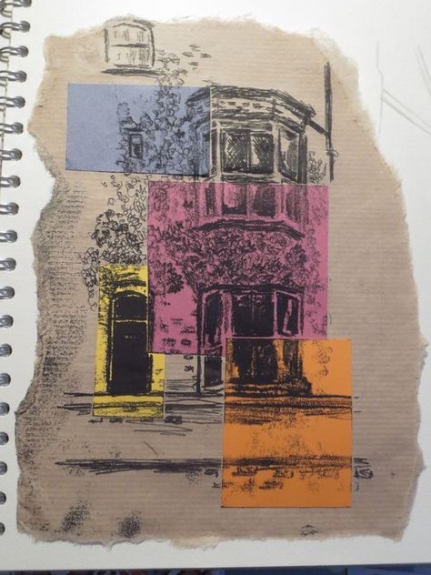 Art Sketchbook Backgrounds, Architecture Drawing Plan, Gcse Art Sketchbook, A Level Art Sketchbook, Architecture Sketchbook, Architecture Collage, Mid Century Architecture, Trendy Art, Sketchbook Ideas