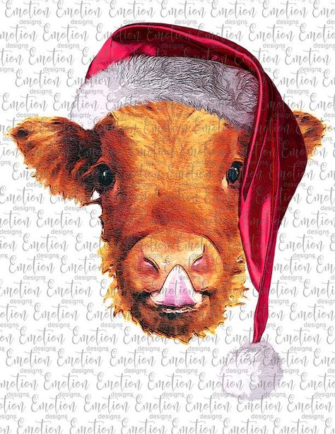 Highland Calf, Yorkie Moms, Sublimation Graphics, Watercolor Card, Watercolor Christmas, Christmas Tumblers, Cricut Design Space, Christmas Clipart, Country Christmas