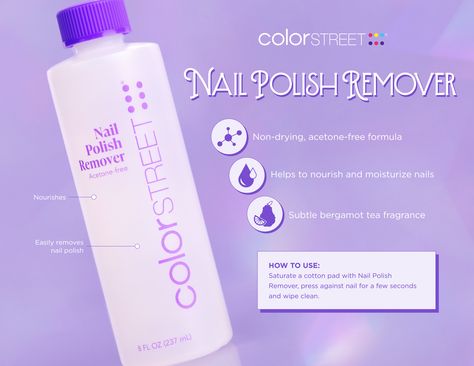 Toss that acetone that is trashing your nails. Color Street nail polish remover works very fast, but doesn't damage your nails. Link in bio. Hand And Nail Care, Bergamot Tea, Nail Serum, Glitter French Manicure, Cuticle Cream, Nail Primer, Matte Top Coat, Nail Strengthener, Polish Remover