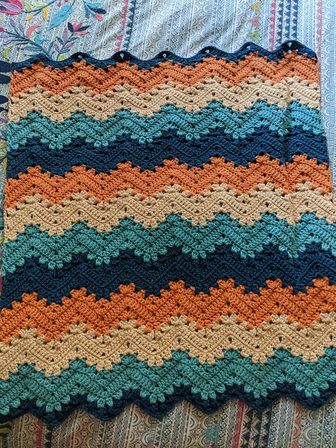 Orange And Blue Crochet Blanket, Blue Crochet Blanket, Blue Color Schemes, Color Pallets, Granny Square, Color Schemes, Crochet Blanket, Blue Color, Purple