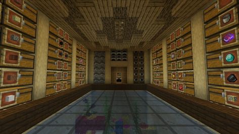 Minecraft Chest Room Ideas, Chest Room Minecraft, Minecraft Storage Room Ideas, Minecraft Storage Room, Minecraft House Interior, Minecraft Storage, Crafting Room, Minecraft Mansion, Minecraft Interior