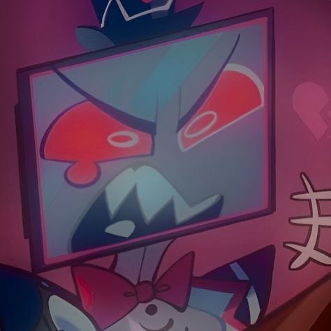 Hazbin Hotel Fanart Vox icon aesthetic pfp edit art by @/limajey25 Vox Hazbin Hotel Fan Art, Staticmoth Fanart, Vox Icons Hazbin Hotel, Vox Fanart Hazbin Hotel, Vox Pfp Icon, Tv Head Pfp, Vox Screenshots, Vox Aesthetic, Vox Hazbin Hotel Fanart