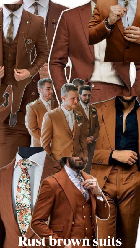 Brown Wedding Themes, Mens Wedding Attire, Brown Suit, Brown Wedding, Brown Suits, Groom Suit, Wedding Themes, Wedding Attire, Wedding Men