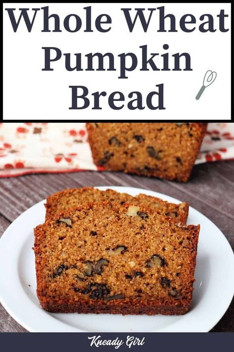 Make a slightly sweet and flavorful whole wheat pumpkin bread perfect for quick breakfasts and afternoon snacks. Get the full, easy to bake recipe on my blog. Whole Wheat Pumpkin Bread Recipe, Whole Wheat Pumpkin Bread, Wheat Pumpkin Bread, Pumpkin Nut Bread, Quick Breakfasts, Homemade Baked Bread, Easy To Bake, Wheat Recipes, Pumpkin Recipe